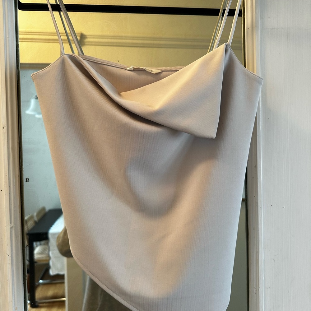 Zara Asymetric Tank in Bone